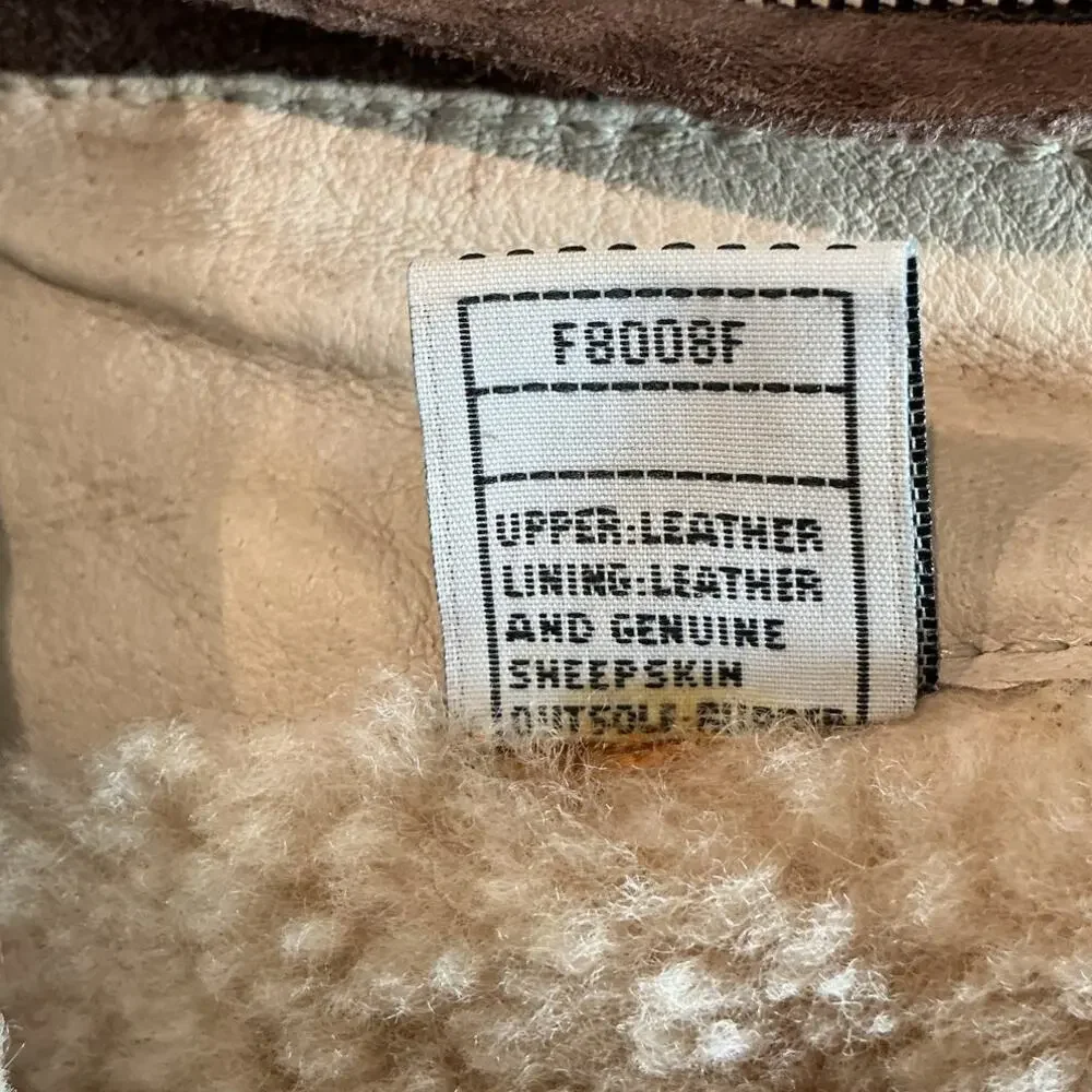 UGG Gissella Suede Wedge Ankle Boot US 9 EU‎ 40 Brown Sheepskin Shearling Lining